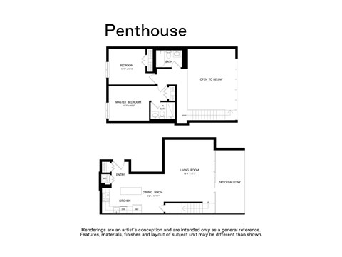 Floor plan for 2 beds, 1.5 baths, 1186 sqft